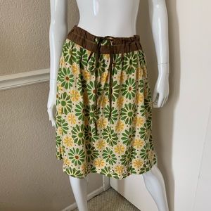 A Common Thread NEW! Green/Yellow Floral Skirt M